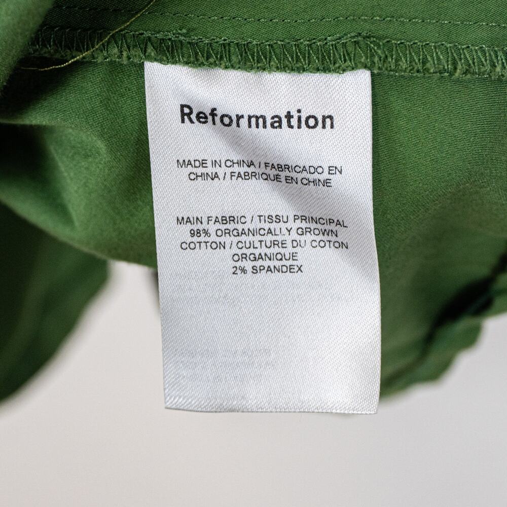 Reformation Caterina Babydoll Mini Dress in Green Organic cotton size 4 - Picture 8 of 10